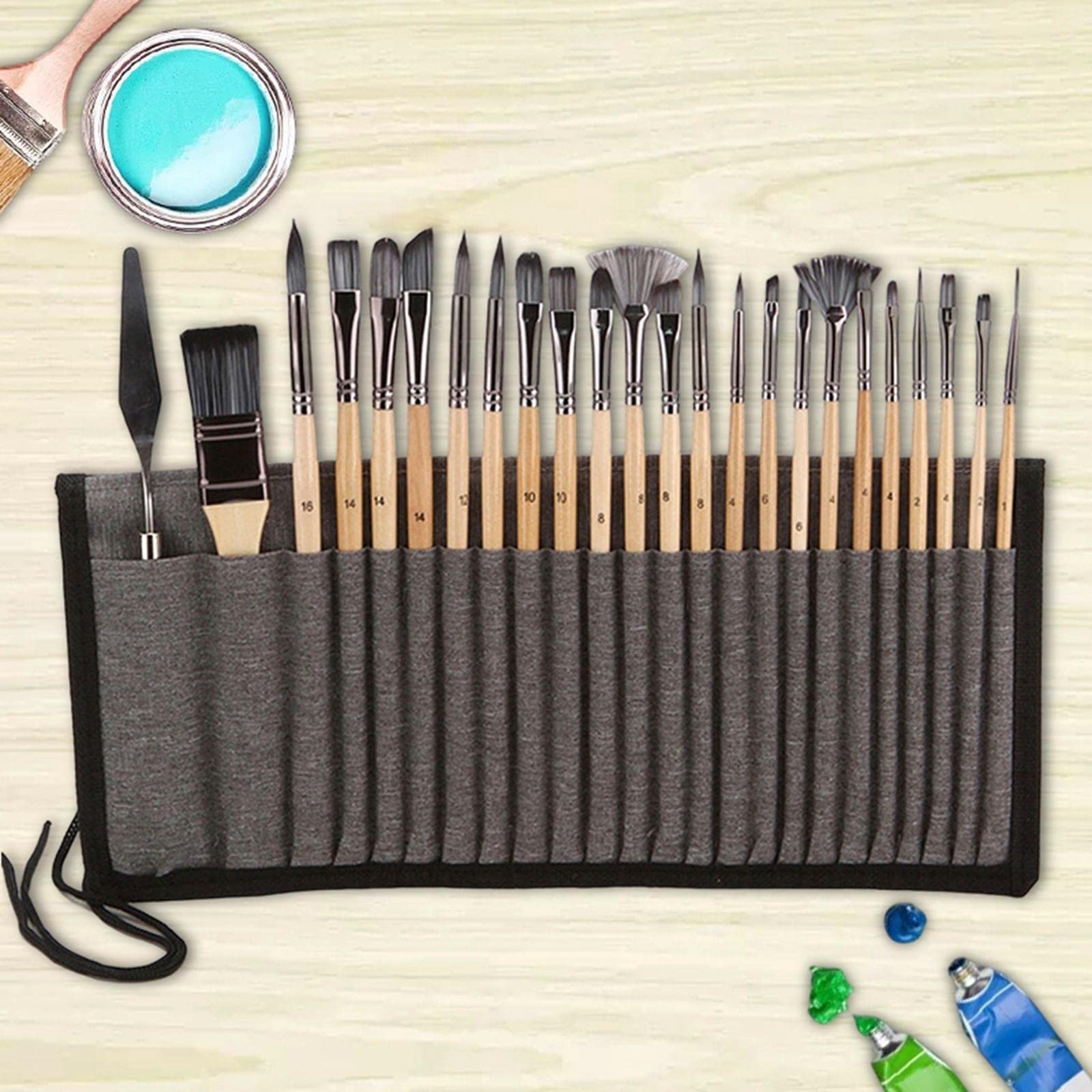 Colcolo 24 Teiliges Professionelles Pinselset für Aquarell Anfänger