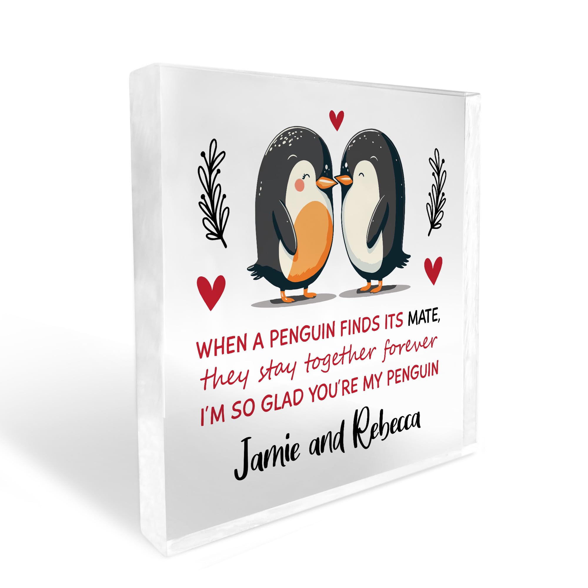 Red Ocean Penguin Gifts For Couple Gifts for Her Him PERSONALISED Girlfriend Boyfriend Wife Husband Gifts For Anniversary Birthday