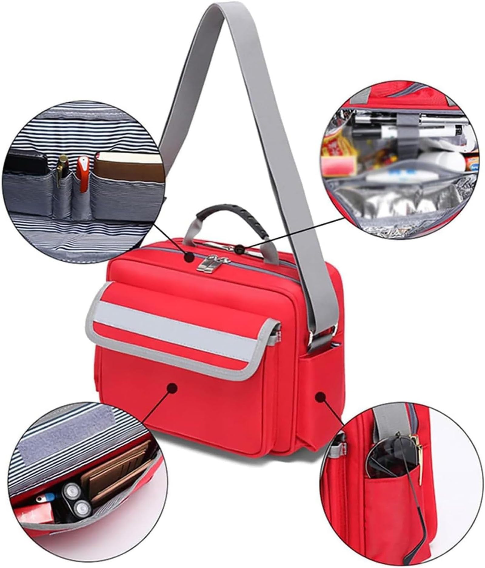Bolsa médica, bolsa para emergencias, bolsa para traumatismos, bolsa de almacenamiento para enfermeras de atención médica a domicilio, EMT, EMS, policía, bomberos, oficiales de seguridad (azul)
