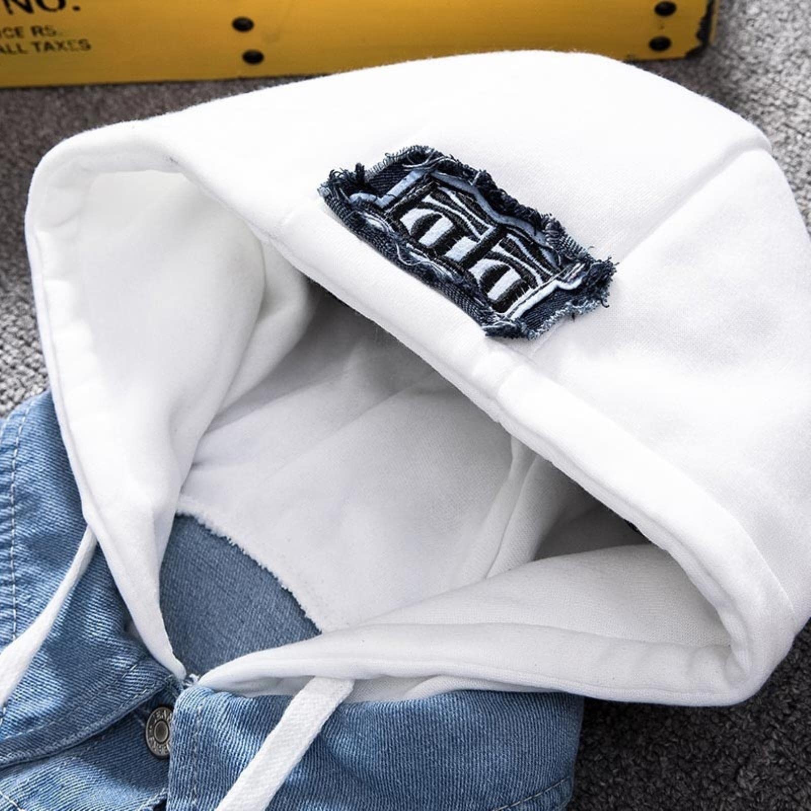 Yujun Giacca da Uomo in Denim Streetwear Hip Hop Maschio con Cappuccio Jean Giacche Maschio Casual Allentato Tuta Sportiva 2021 Nuova Primavera Moda Slim Fit Coat