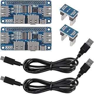 2PCS USB HUB HAT Expansion Board Raspberry Pi 4 Expansion Board 4-Port USB Ports Compitable with Raspberry Pi 4/3B+/3B/Zero/Zero W/Zero WH, for USB2.0/1.1 Onboard USB to UART Onboard Multi Indicators
