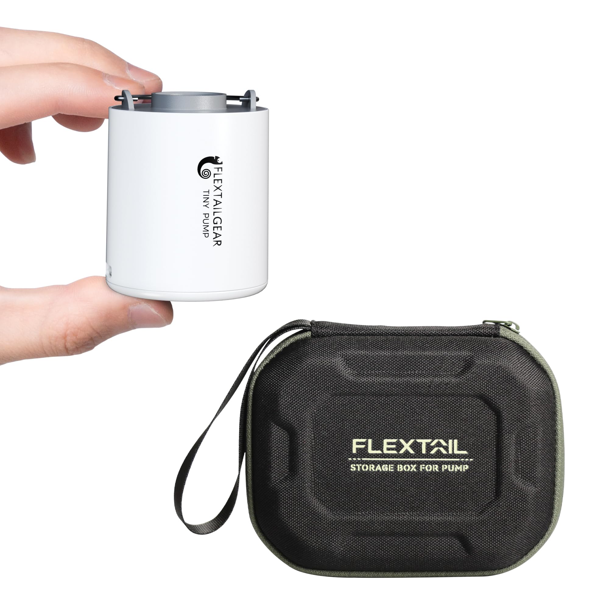 FLEXTAILGEARTiny Air Pump Grey Bundle with Protective Organizer Mini Storage Box