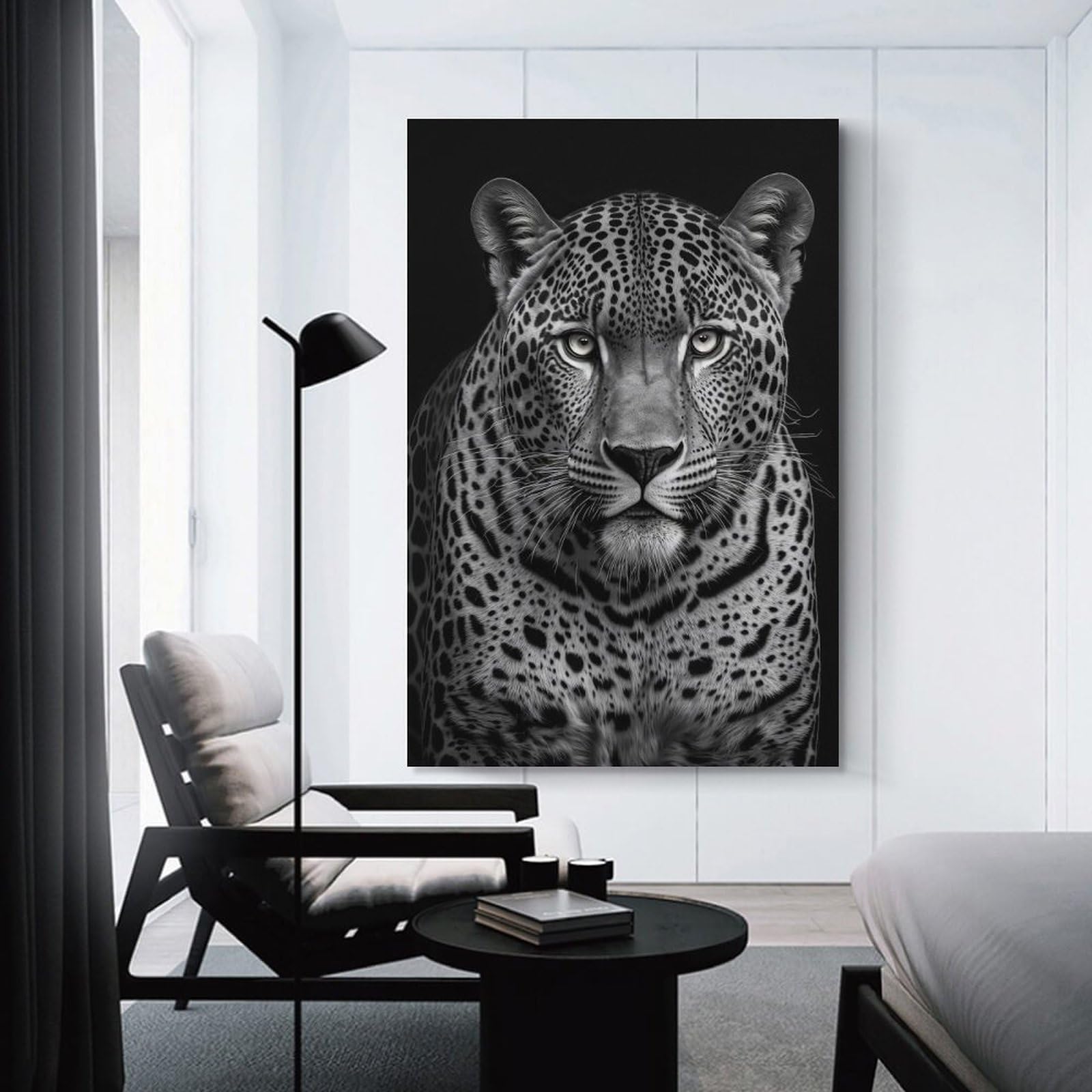Junmoney Decorative Canvas Print Portrait of A Jaguar, 20x30inch(50x75cm), for Office, Study Or Home Workspace, Decorative Artwork for Productive Spaces