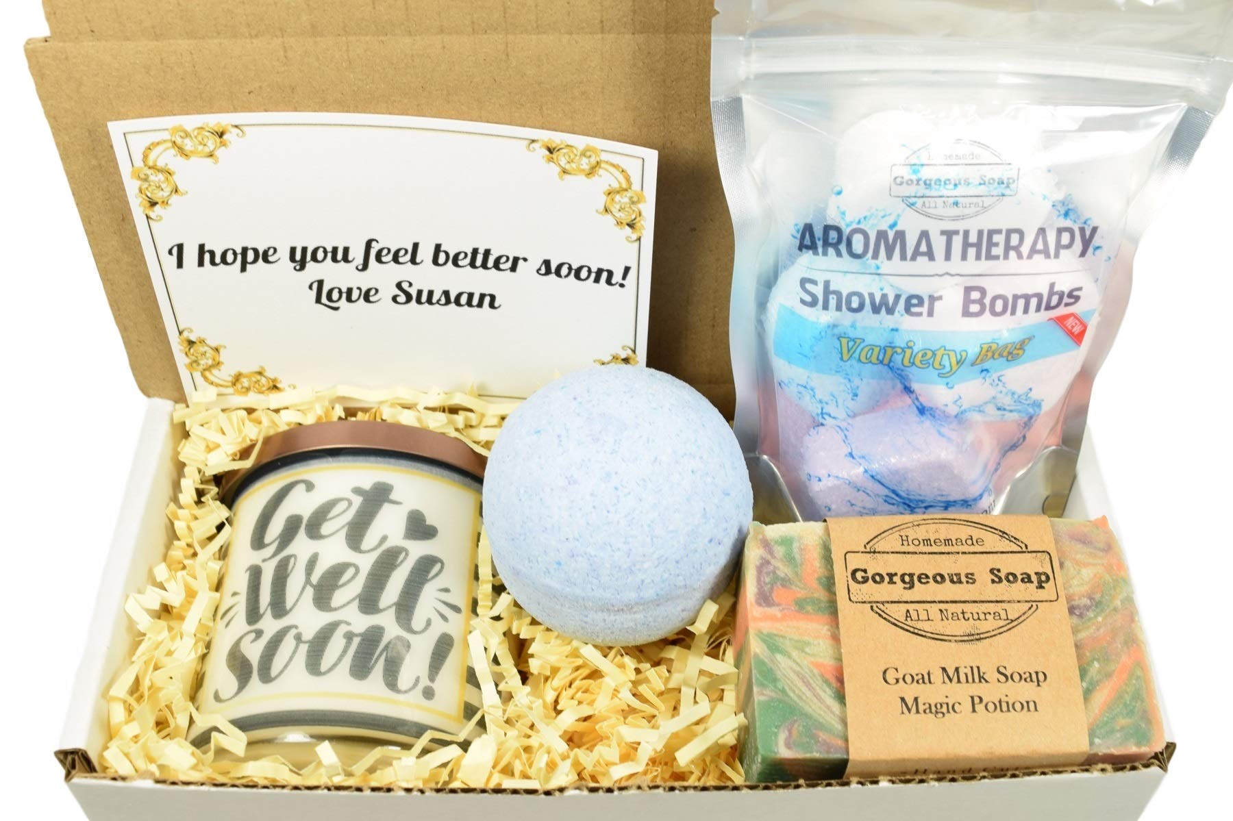 Custom Get Well Soon Gift Box, Gift Ideas, Get Well Soon Care Package, Get Well Gift Ideas, Get Well Soon Gift Basket, Get Well Soon Ideas Gift Box, 14 Different Styles