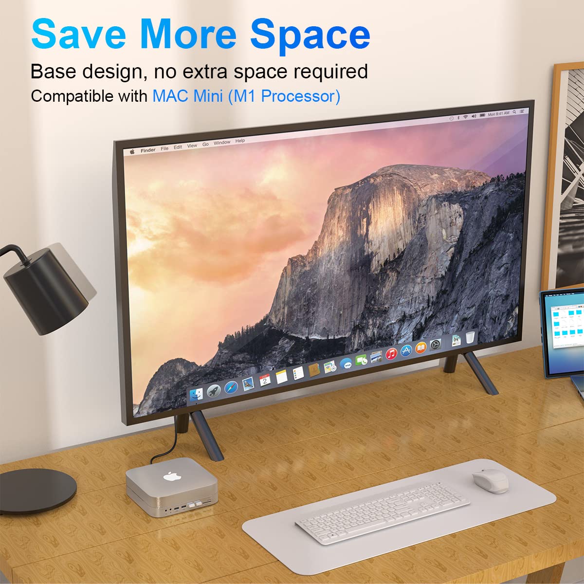 Mini docking station per Mac Mini M2 / M1 con HDMI, VGA, SSD/HDD SATA, USB3.0, USB 2.0, TF e SD, jack video/audio per Mac Mini M2, Mac Studio