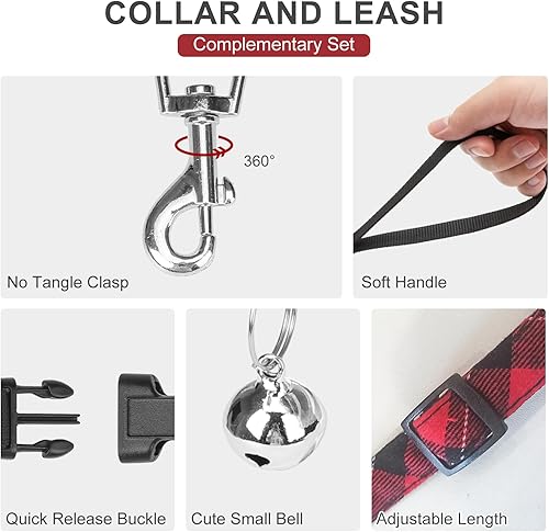 Miniatura 3 de EXPAWLORER Arnés con forro polar para perro, arnés acolchado de felpa suave y correa con collar ajustable para perro, arnés de gamuza para perros