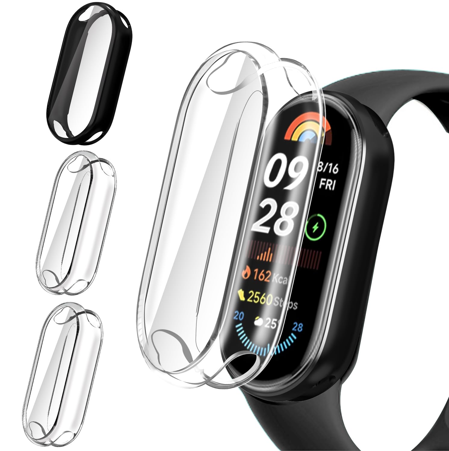 Coque De Protection Compatible Avec Honor Band 9 - En TPU - All-Around - Avec Film De Protection D'écran Ultra Fin Pour Honor Band 9 - Accessoire (Lot De 4 A