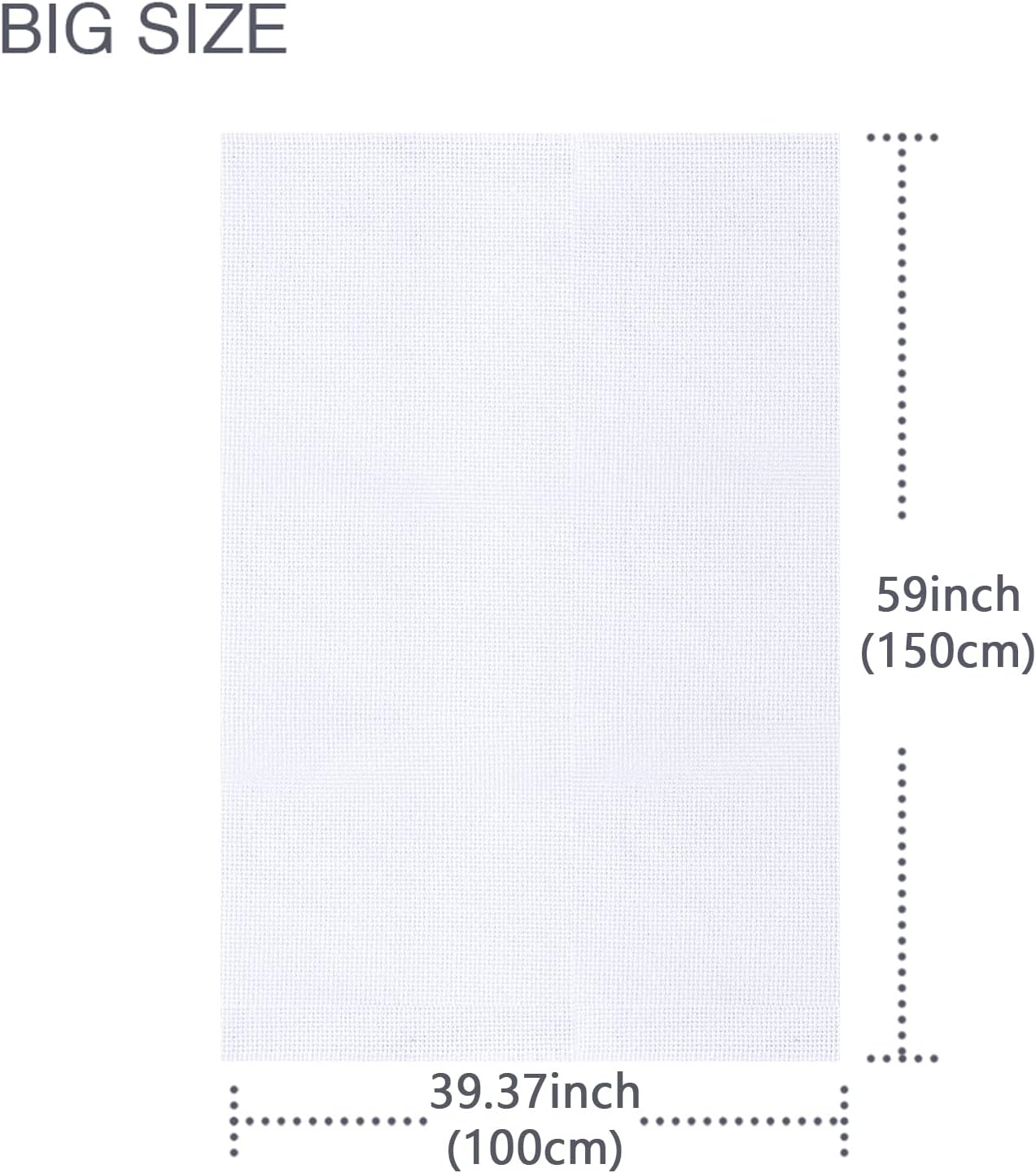 Caydo 16 Count Aida Cloth Big Size Classic Reserve White Cross Stitch Fabric 39x60 Inch
