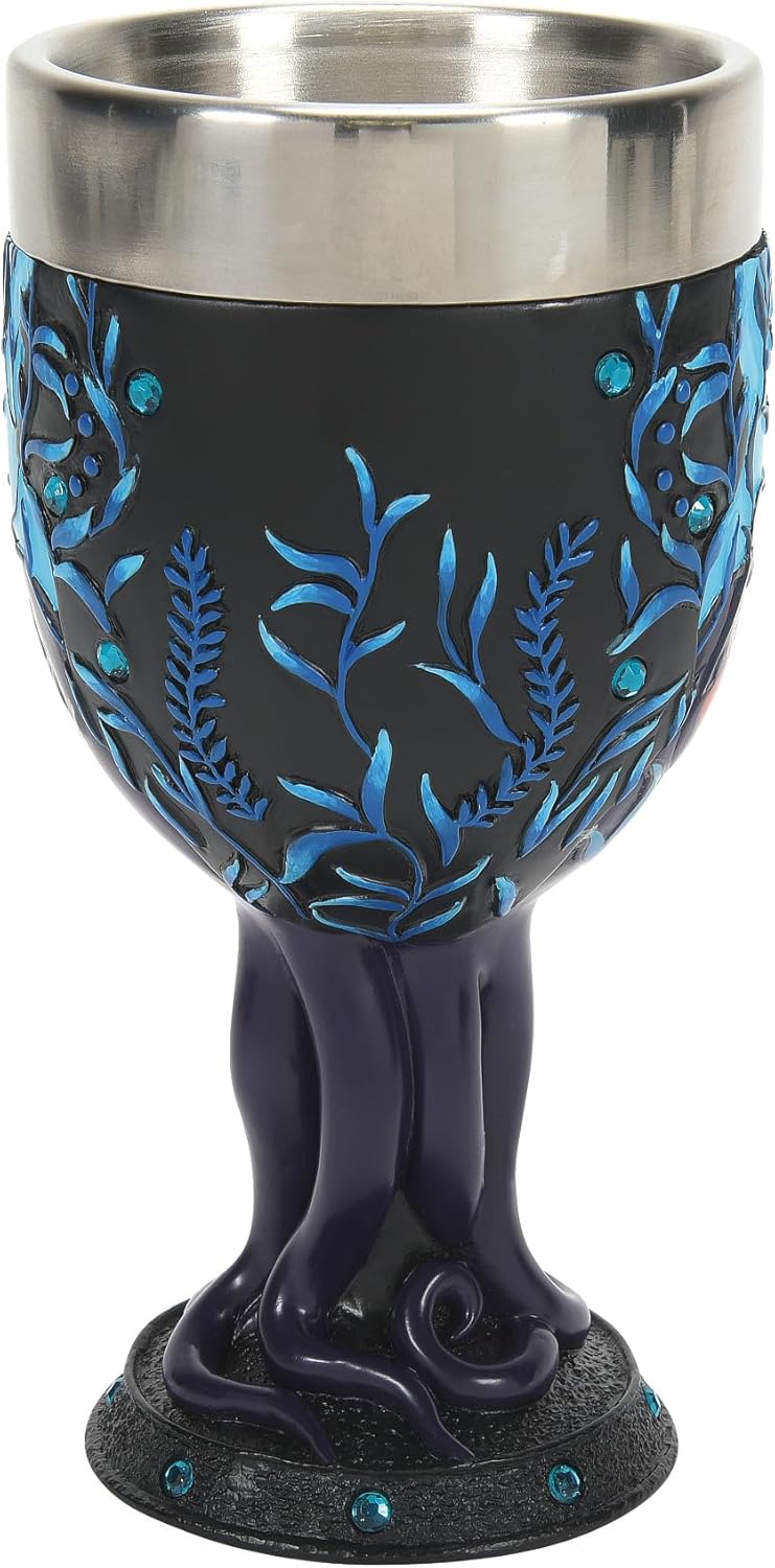 Enesco Disney Showcase The Little Mermaid Ariel and Ursula Decorative Chalice Goblet, 7.09 Inch, Multicolor