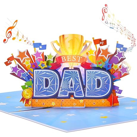 Dad Awards - Light Up Father's Day Card with Music