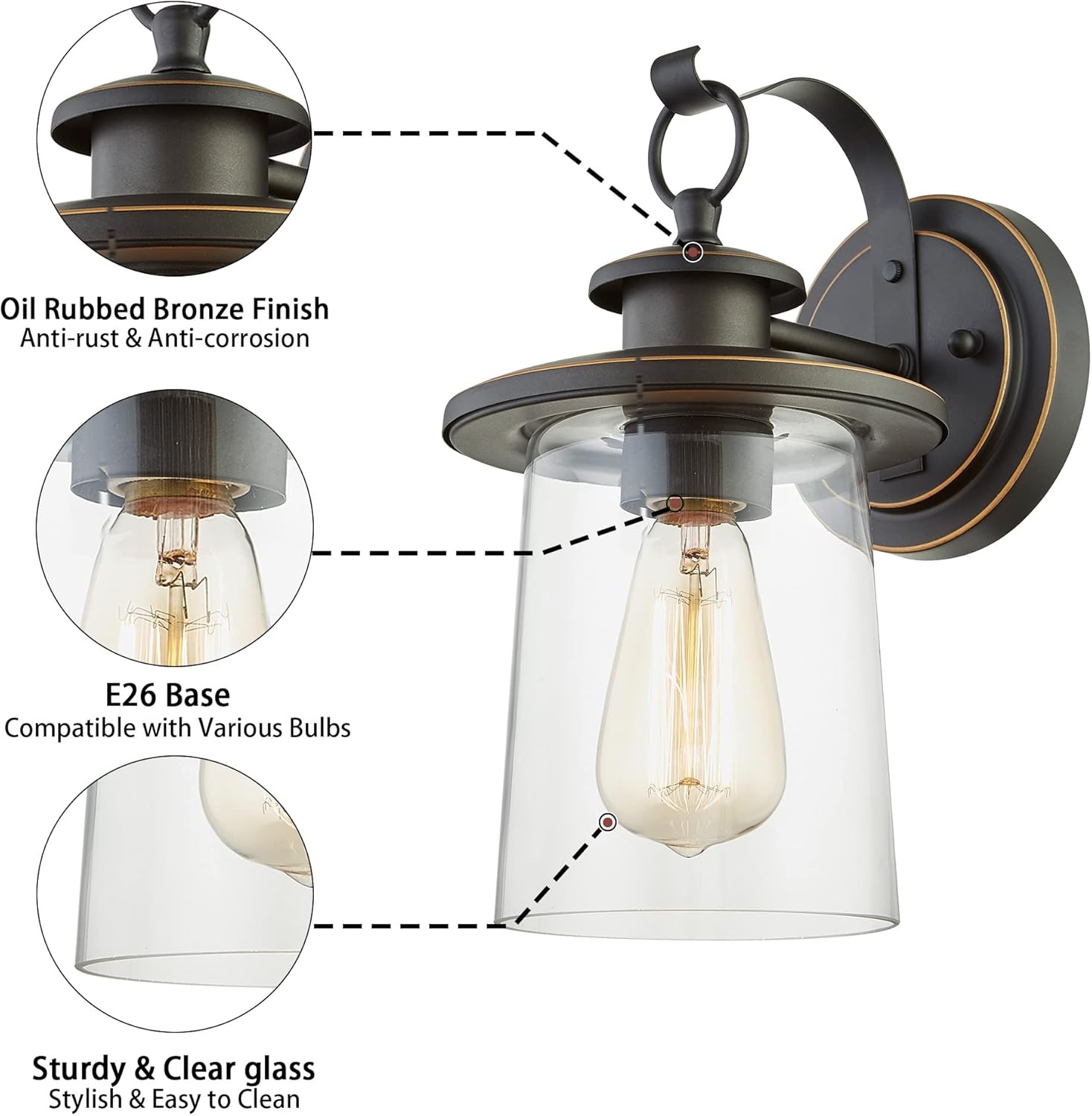 Buy Outdoor Wall Light Fixture, Farmhouse Exterior Wall Sconce Porch