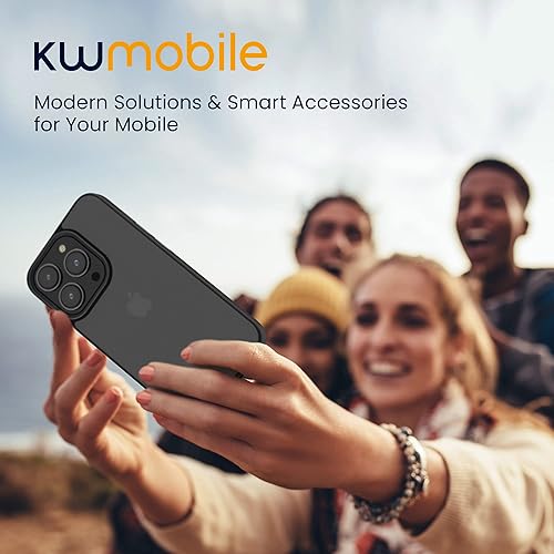 Miniatura 7 de kwmobile Funda compatible con iPhone 15 Pro - Fundas rígidas translúcidas con protector de pantalla - Funda de teléfono a prueba de golpes con