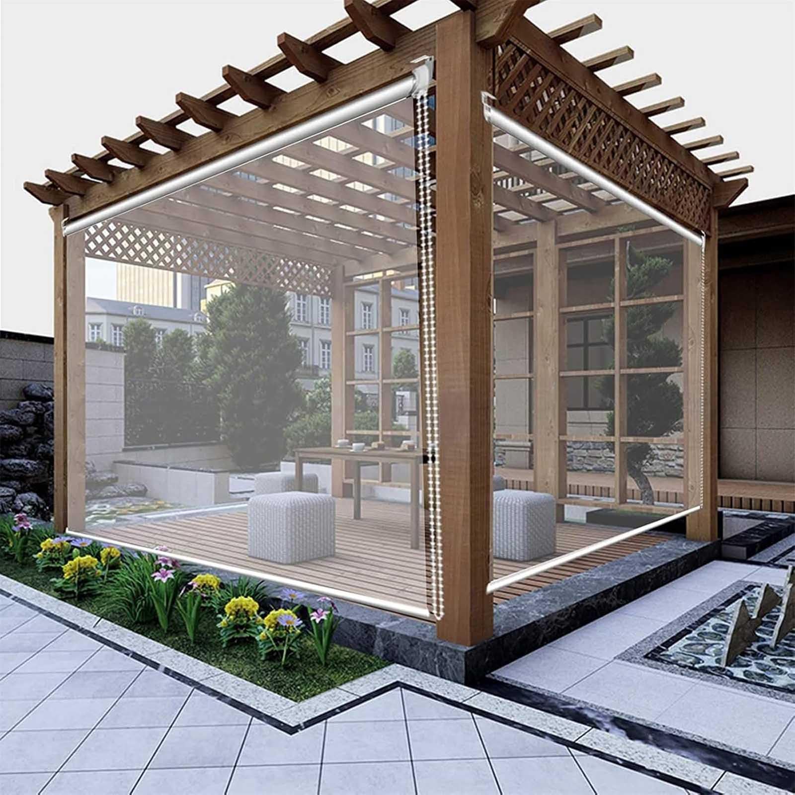 Store enrouleur de balcon pour pergola et terrasse abritée du vent