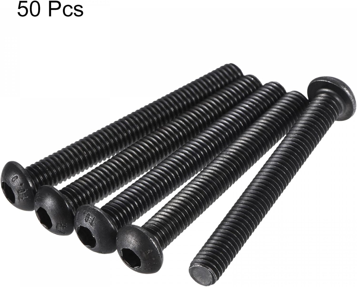 uxcell M6x50mm Hex Socket Button Head Cap Bolts Screws Alloy Steel 50pcs