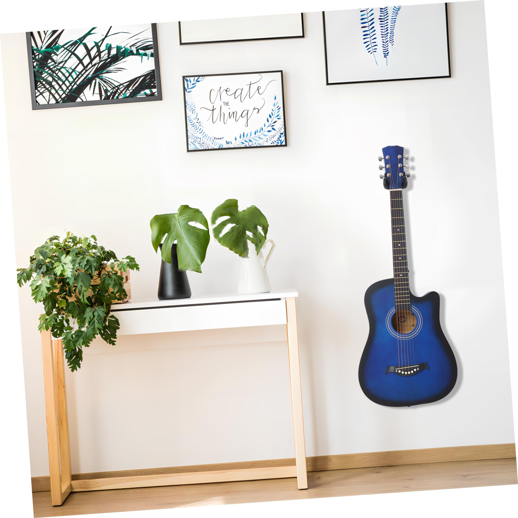 PartyKindom haczyk do gitary gitara akustyczna Ściana stojaka gitarę hak do gitary hak ścienny do gitary uchwyt gitarę ścienny nawias Ukulele przyłączać stojak gitarę PC i silikon