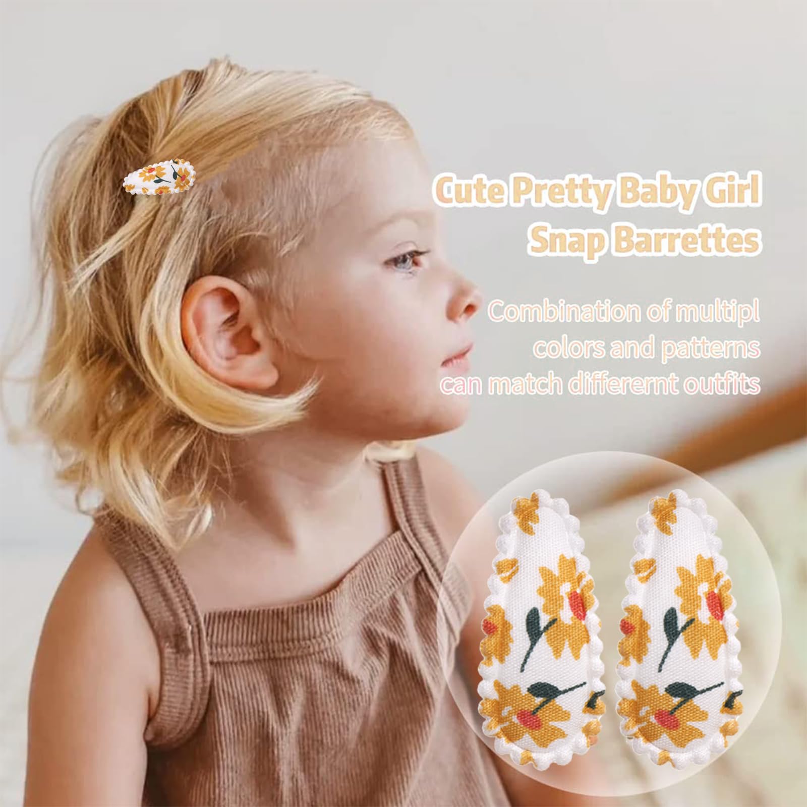 20 Fermagli Capelli Snap Toddler - Motivo Floreale Per Bambine E Ragazze - Foto 2