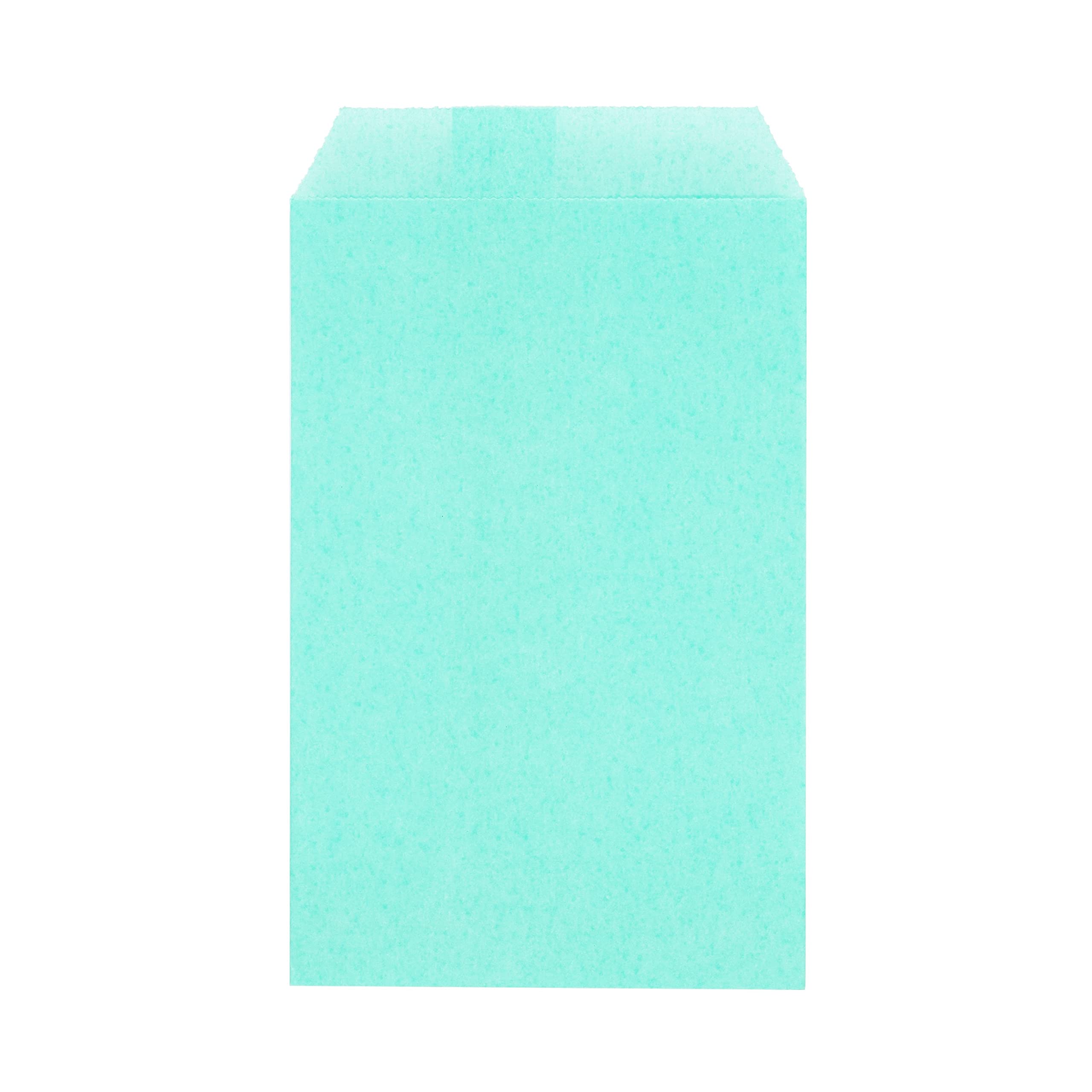 Quotidian Baby Blue Flat Small Greaseproof Paper Bags 3" x 5" (8 x 13.3cm) Pack of 100 - Bakery Cookies Cards Stamps Party Favor - Image 2