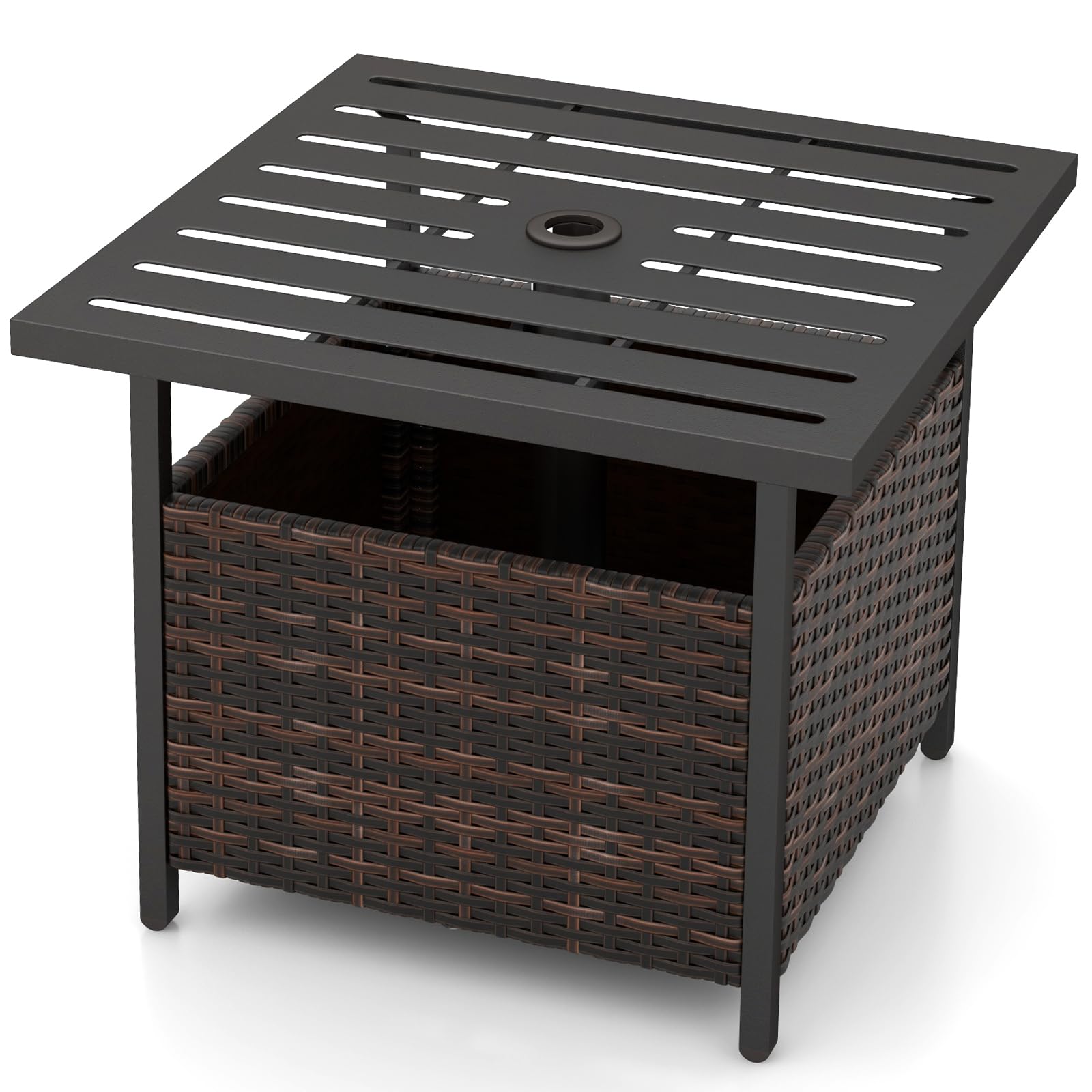 Giantex Outdoor Side Table with Umbrella Hole, 22