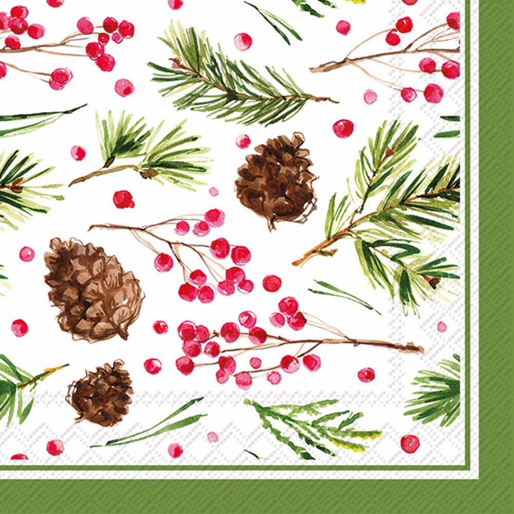 Boston International Roseanne Beck Lunch Napkins, 20 CT, Pinecone