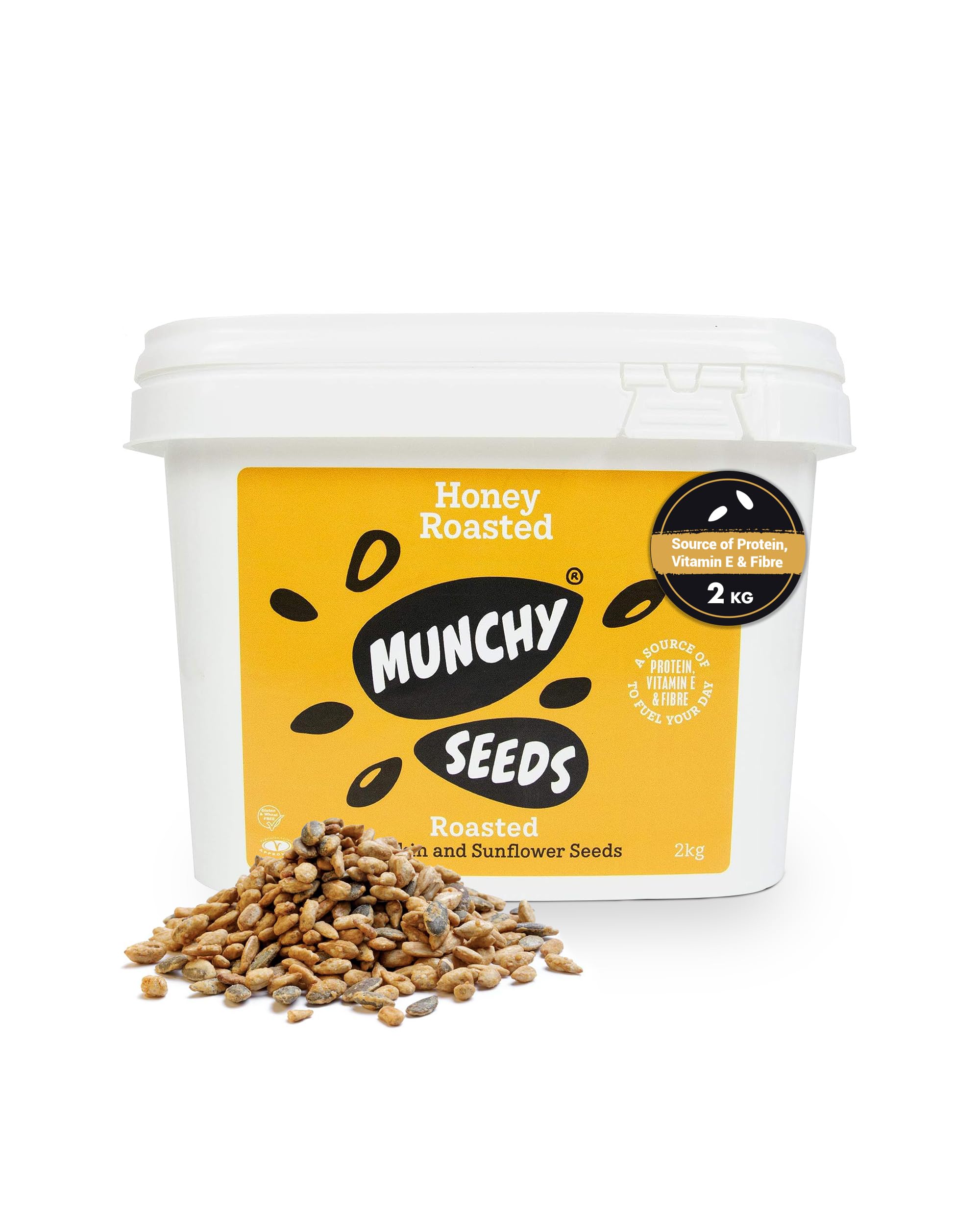 MUNCHY SEEDS Honey Roasted, Sweet Mix of Sunflower & Pumpkin Seed, Protein Snack, Source of Fibre & Vitamin E, Delicious Sweet Flavour, Gluten & Wheat-Free, Snacks for Kids & Adults - 2kg