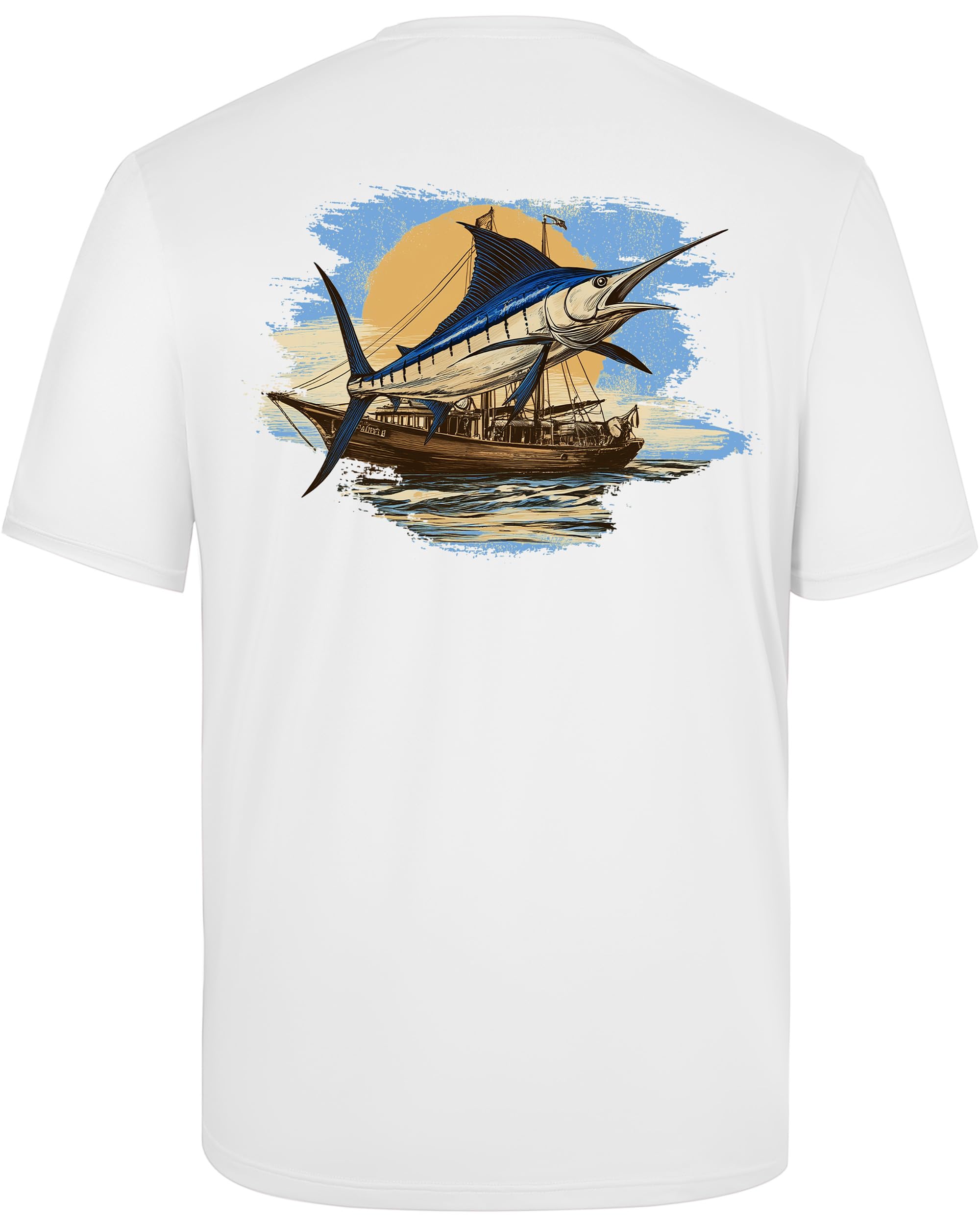 Men's Fishing Shirt Short Sleeve, UPF 50+ UV Sun Protection T-Shirt, Quick Dry Graphic Tee for Swim Surf — view 10