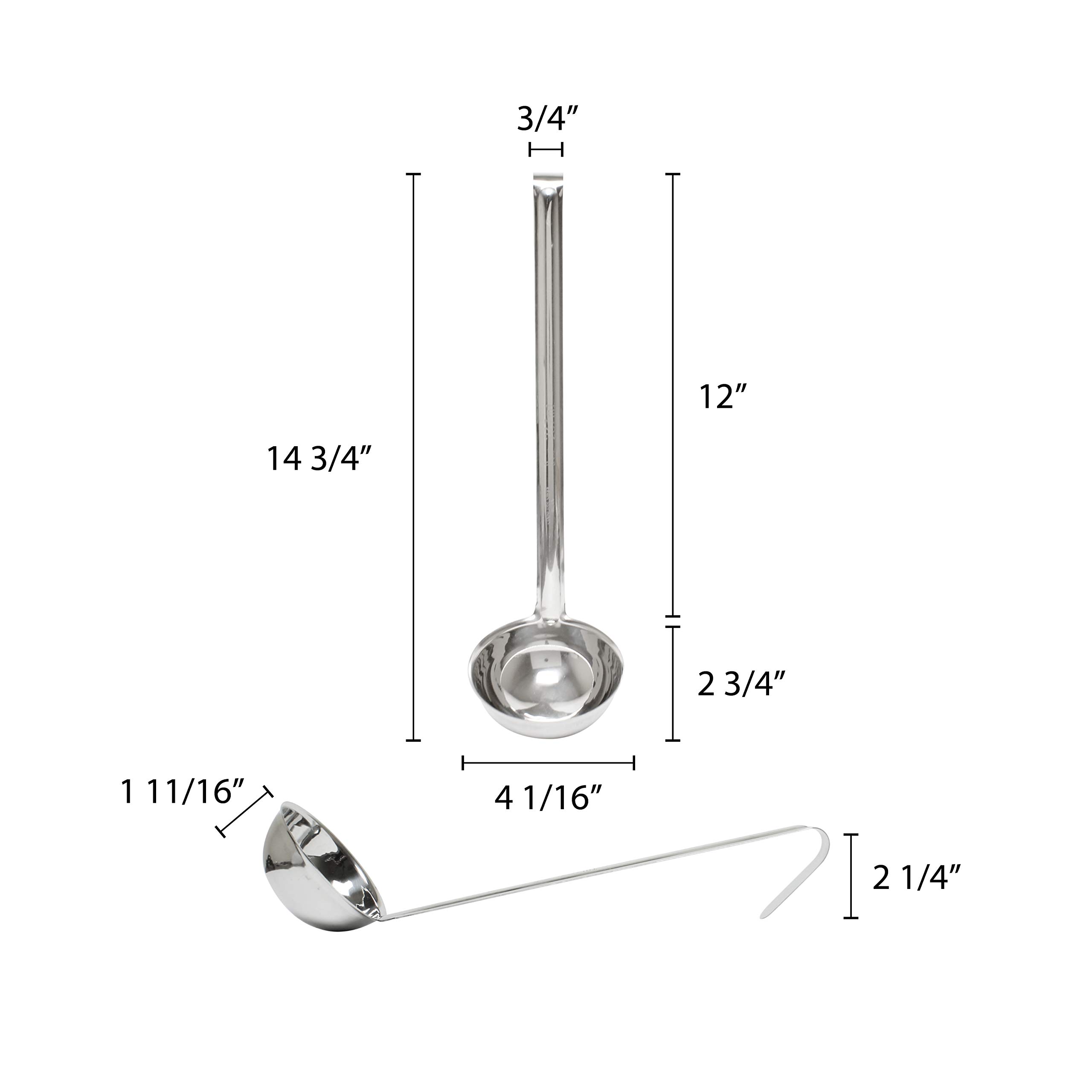 Restaurant Essentials 8 oz stainless steel one-piece ladle, comes in each