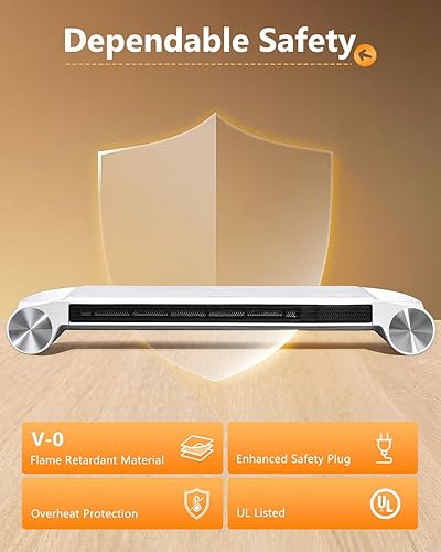 Miniatura 4 de Calentador de espacio de escritorio de 330 W, calentador de escritorio 2 en 1 y soporte para monitor con puerto de carga y espacio de