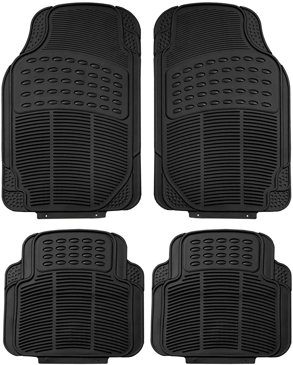 Kozdiko Car Simple Rubber Black Floor Mat Set of 4 Pcs Compatible with Maruti Suzuki Baleno Facelift (2022-2025)