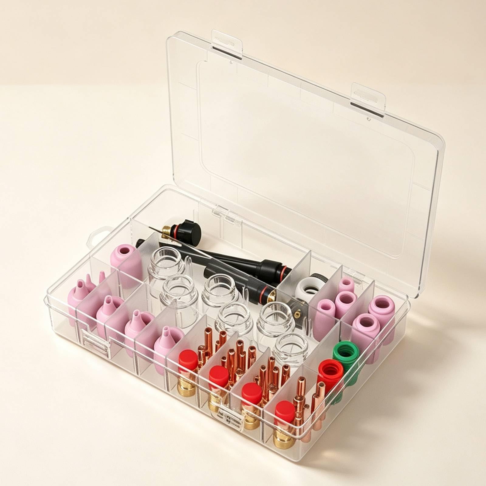 Kit Consumabili Compatibile Ricambi Torcia Trasparente Coppa in Ceramica per Saldatori,
