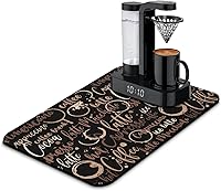 Vista 40 de Tapete de barra de café, accesorios para encimera, absorbente, para ocultar manchas, con parte trasera de goma, tapete de secado de platos