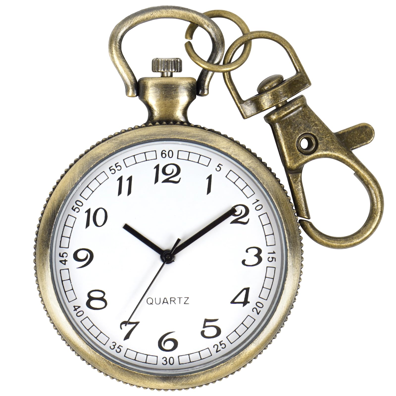 FUNGORGT Pocket Watch for Men Minimalist Ultra Thin Vintage Round Classical Pocket Keychain Pocket Watch