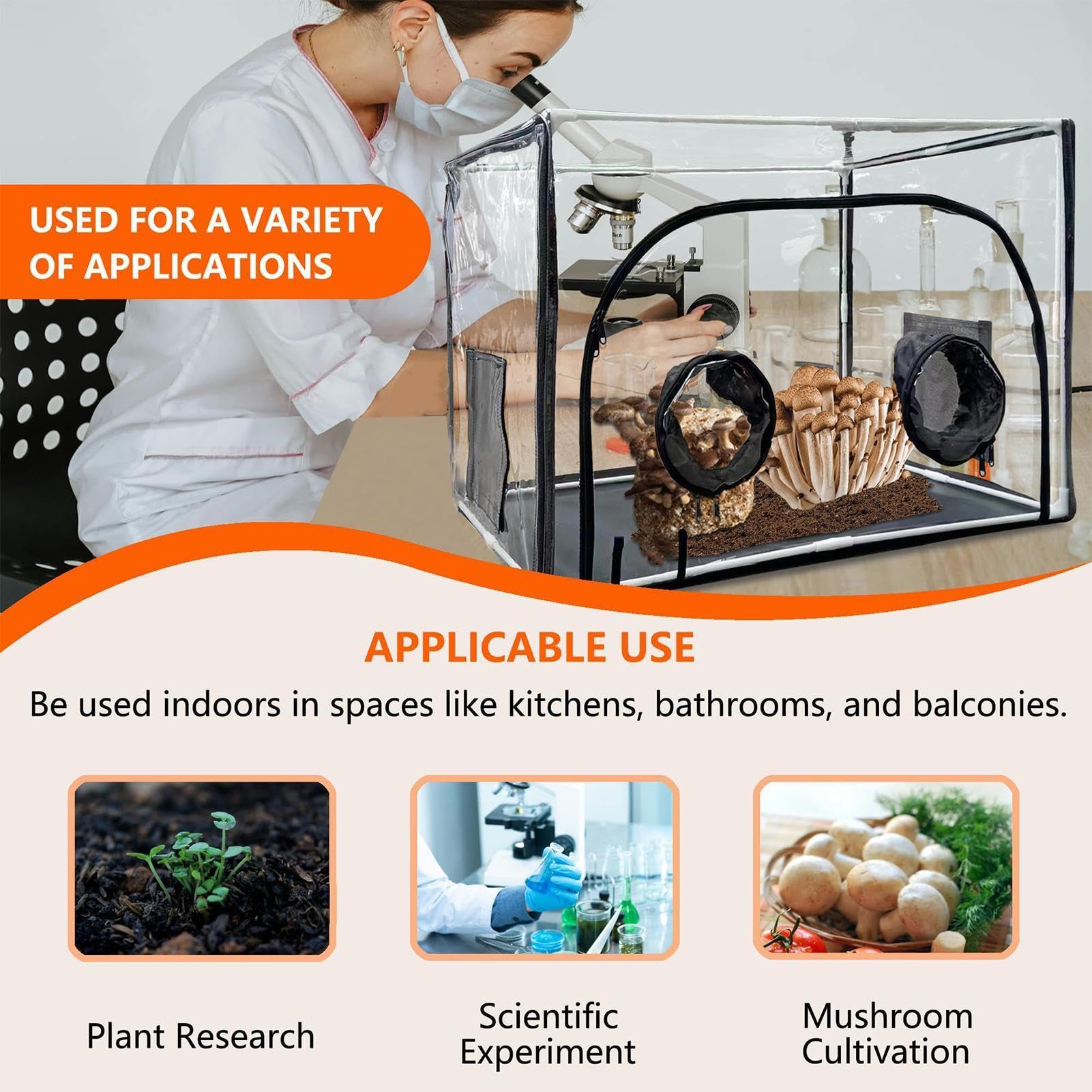 Kit de chambre de culture de champignons Résistant aux déchirures avec