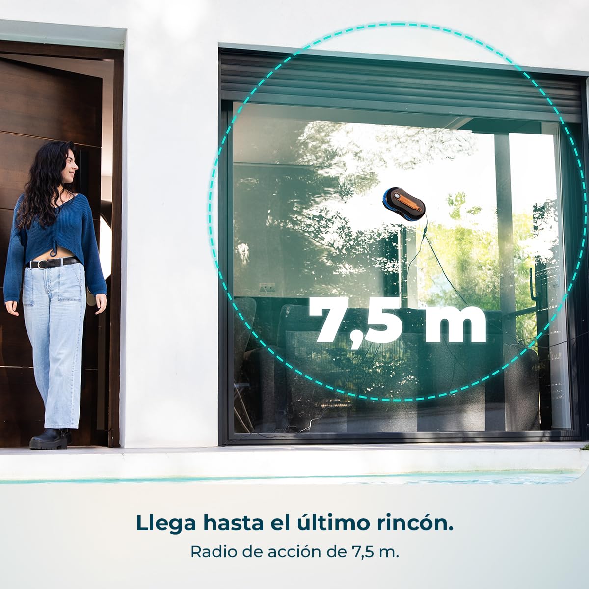 Cecotec Robot Limpiacristales con App Conga Windroid W10 DoubleSpray | Pulveriza, Limpia y Seca, 12 Mopas y Doble Spray, 4 Modos, Mando, Tanque de Agua 50ml, Motor Digital, Radio de Acción 7,5m
