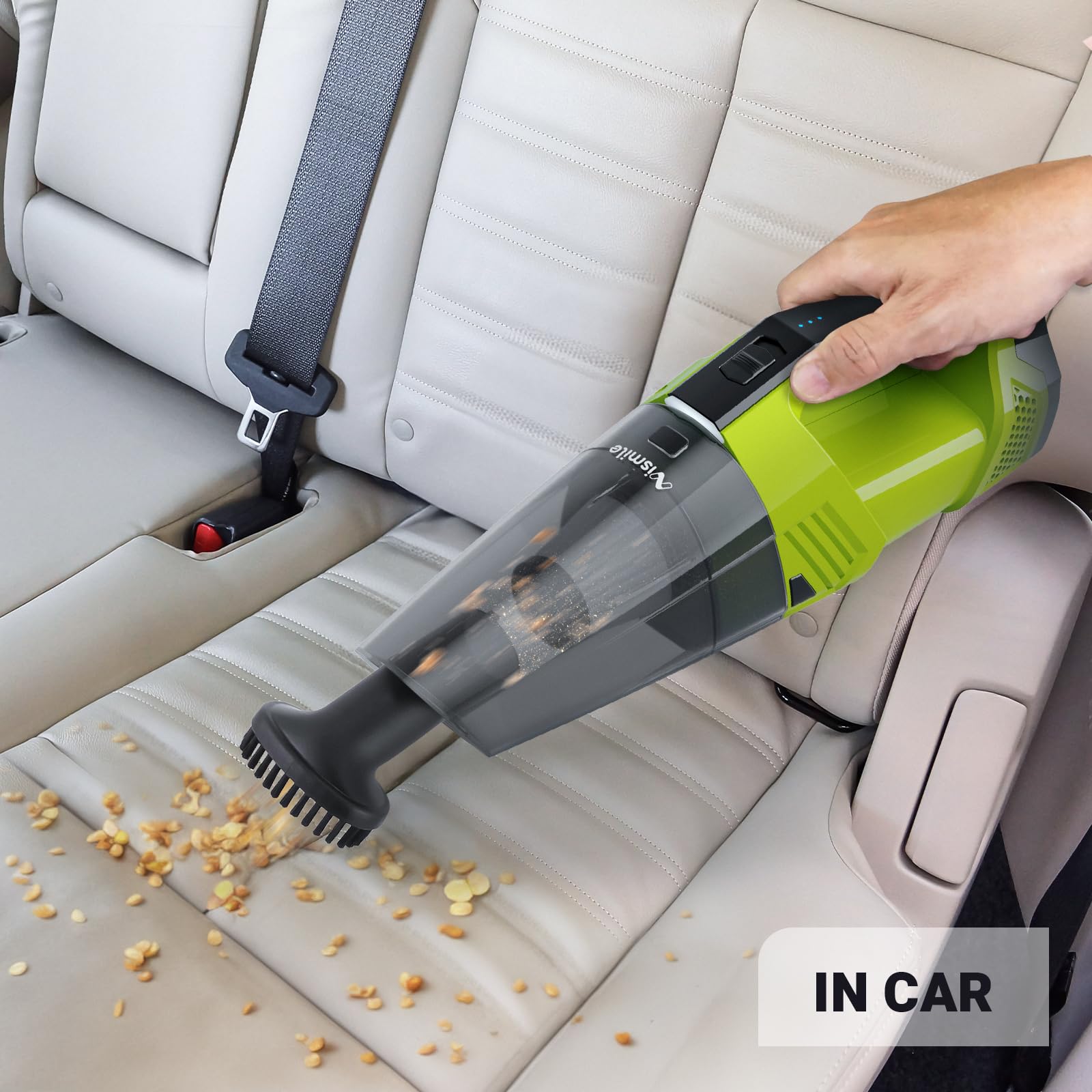 Car Vacuum Cordless Rechargeable, Cordless Vacuum Cleaner with 9000Pa Strong Suction, Dust Buster Hand Vacuum Cordless Handheld Vacuum Cleaner with 30min Runtime, Wet Vacuum Cleaner for Car, Home