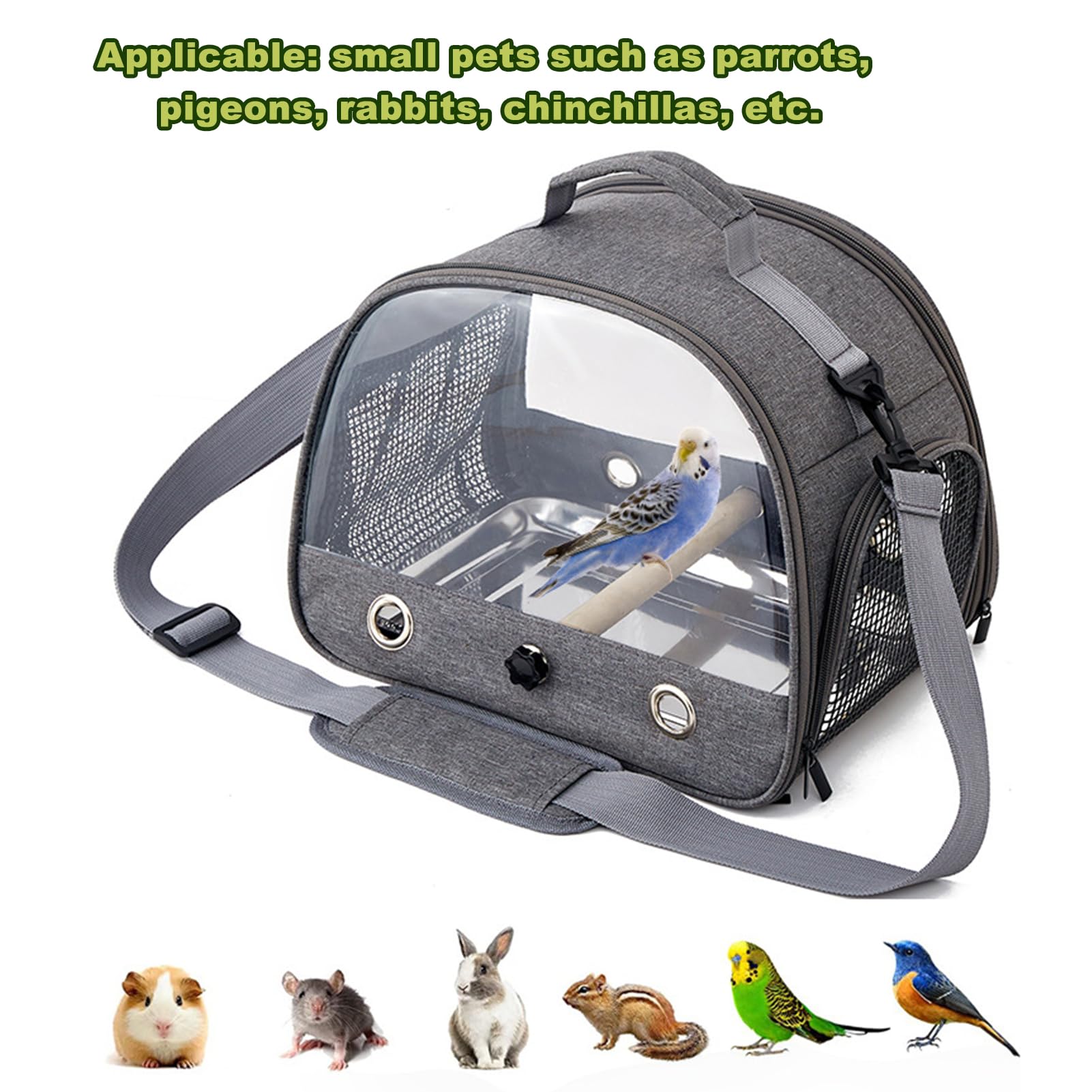 Gecheer - Mochila de transporte para pájaros (plegable, de tela Oxford, bolsa para pájaros, Loro, paloma, pequeña bolsa de salida para mascotas