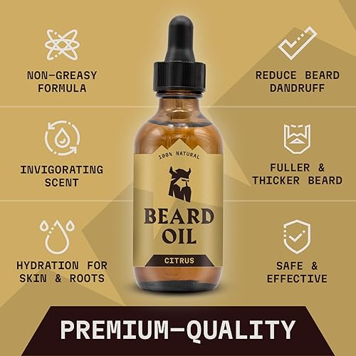 Miniatura 2 de Striking Viking Acondicionador de aceite perfumado para barba para hombres (grande de 2 onzas), fórmula orgánica natural con aceites de árbol de té,