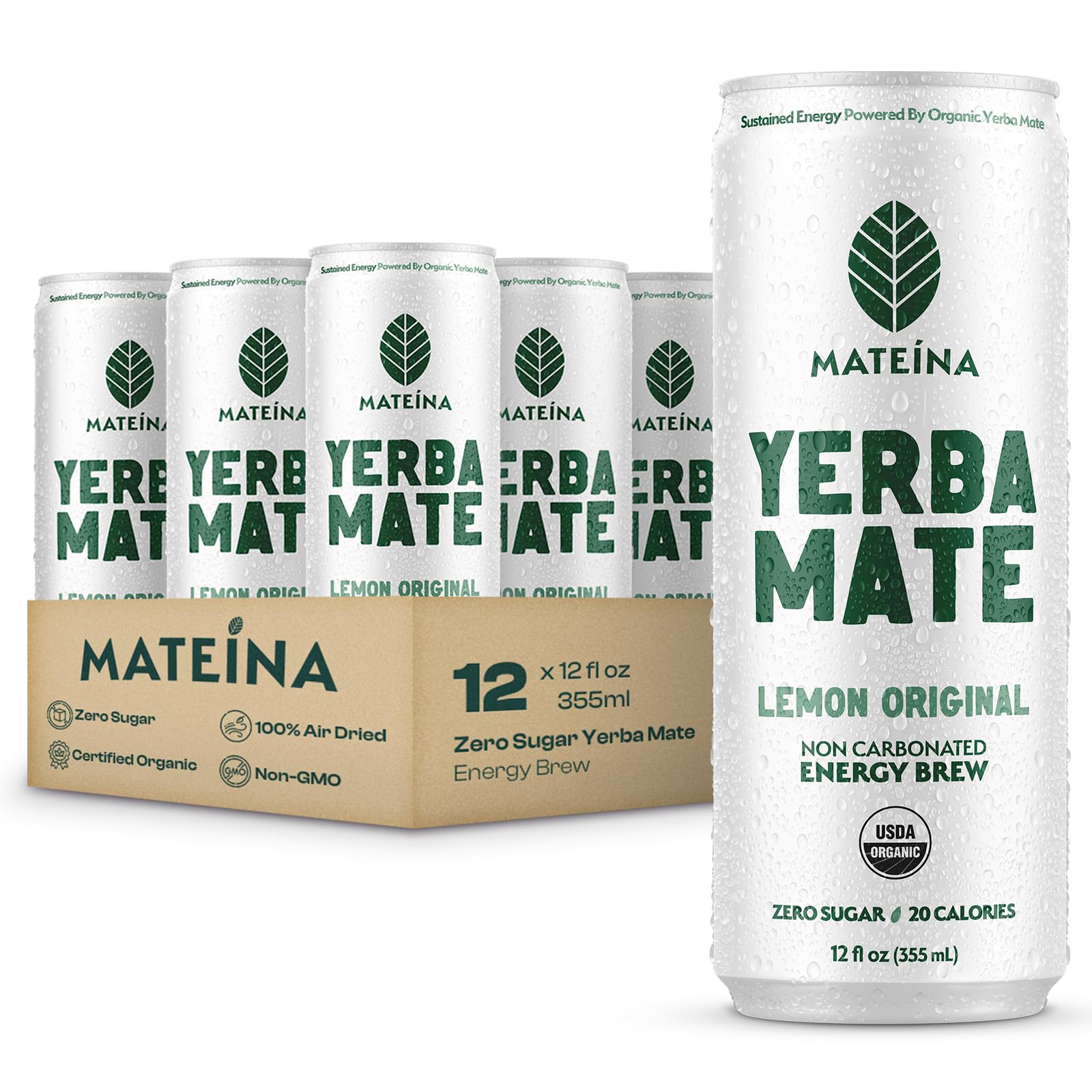Amazon.com : Mateina Yerba Mate Zero Sugar Energy Drink – 120mg