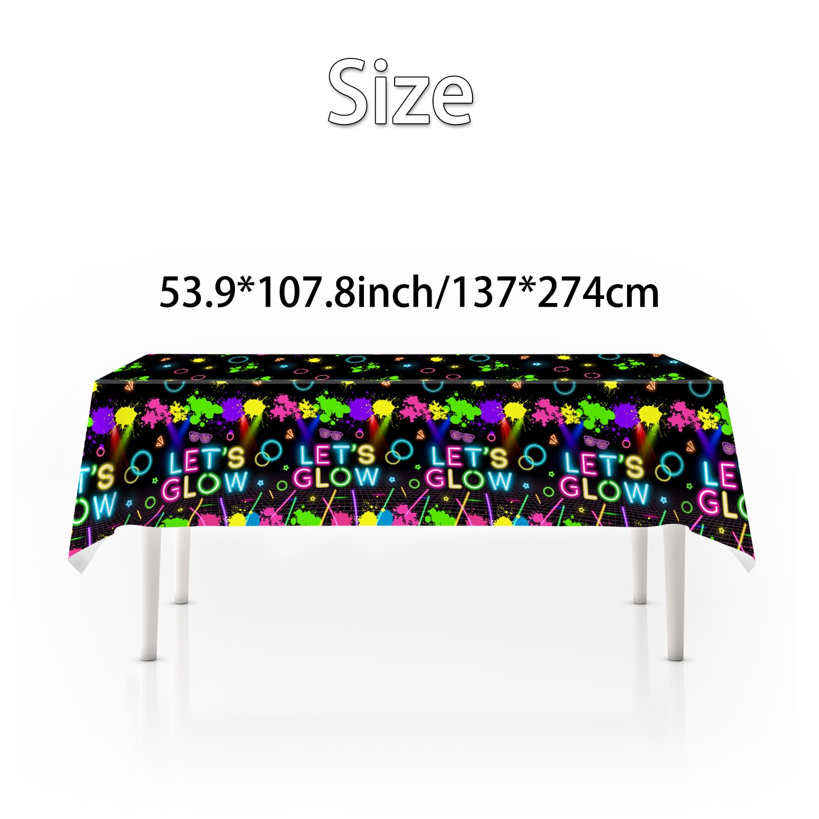51 Pezzi Decorazioni Festa Neon, Set Tavola Fluo, Piatti Carta Fluorescenti, Glow Bicchieri, Tovaglioli, Forniture Tavola Festa per Bambini e Ragazzi