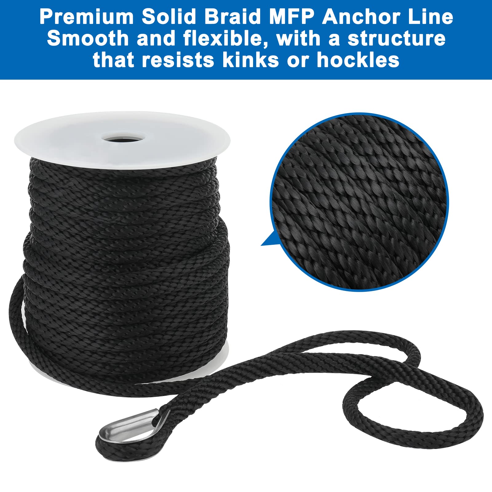 Anchore Rope Snapklik.com : YaeMarine Anchor Rope Braided Anchor Line Premium Solid ...