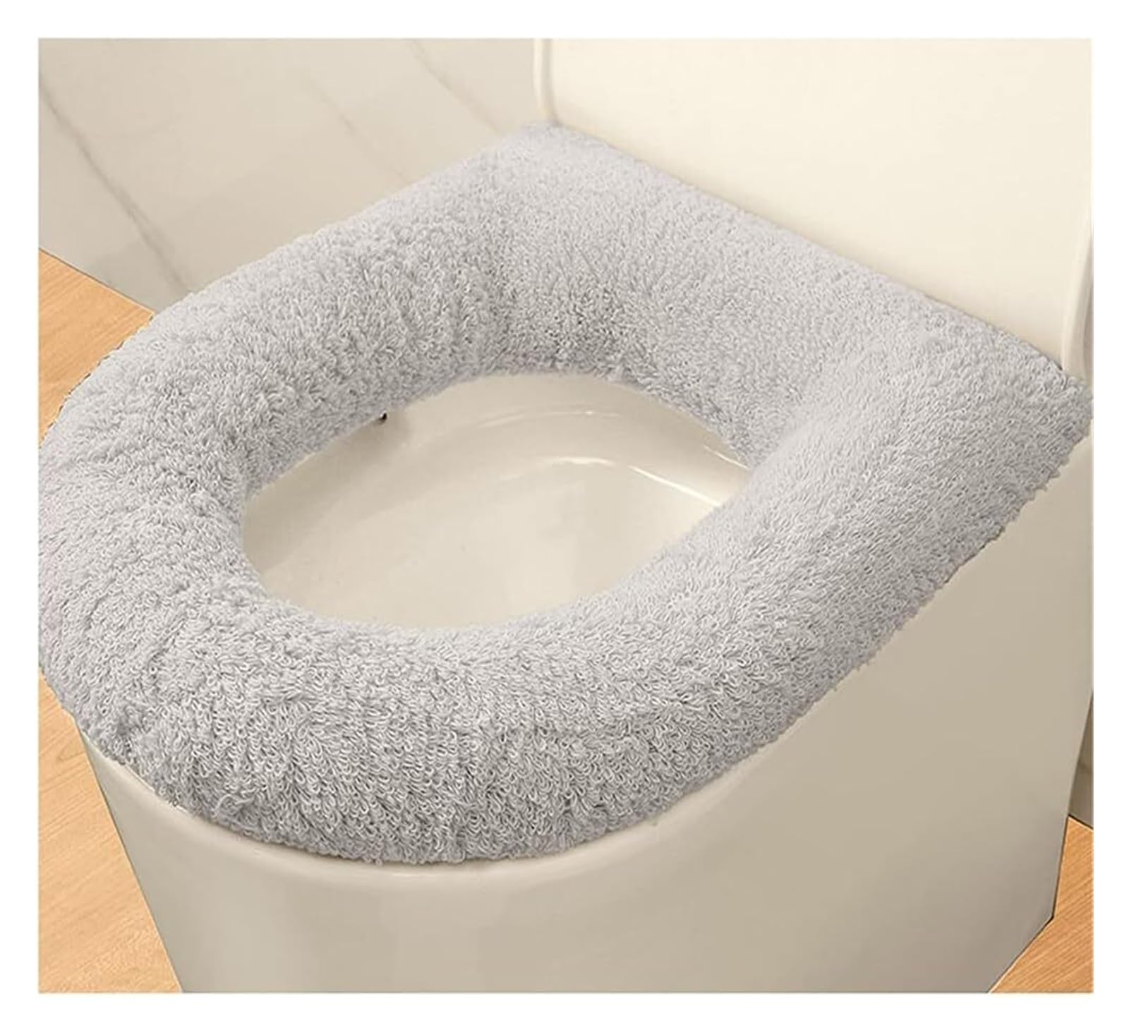 Kfgisd Grijs Cushionhousehold Plush Cover Winter Universal Sticker Winter Toilet Warming Pad ，Toilet Seat Covers(Grijs)