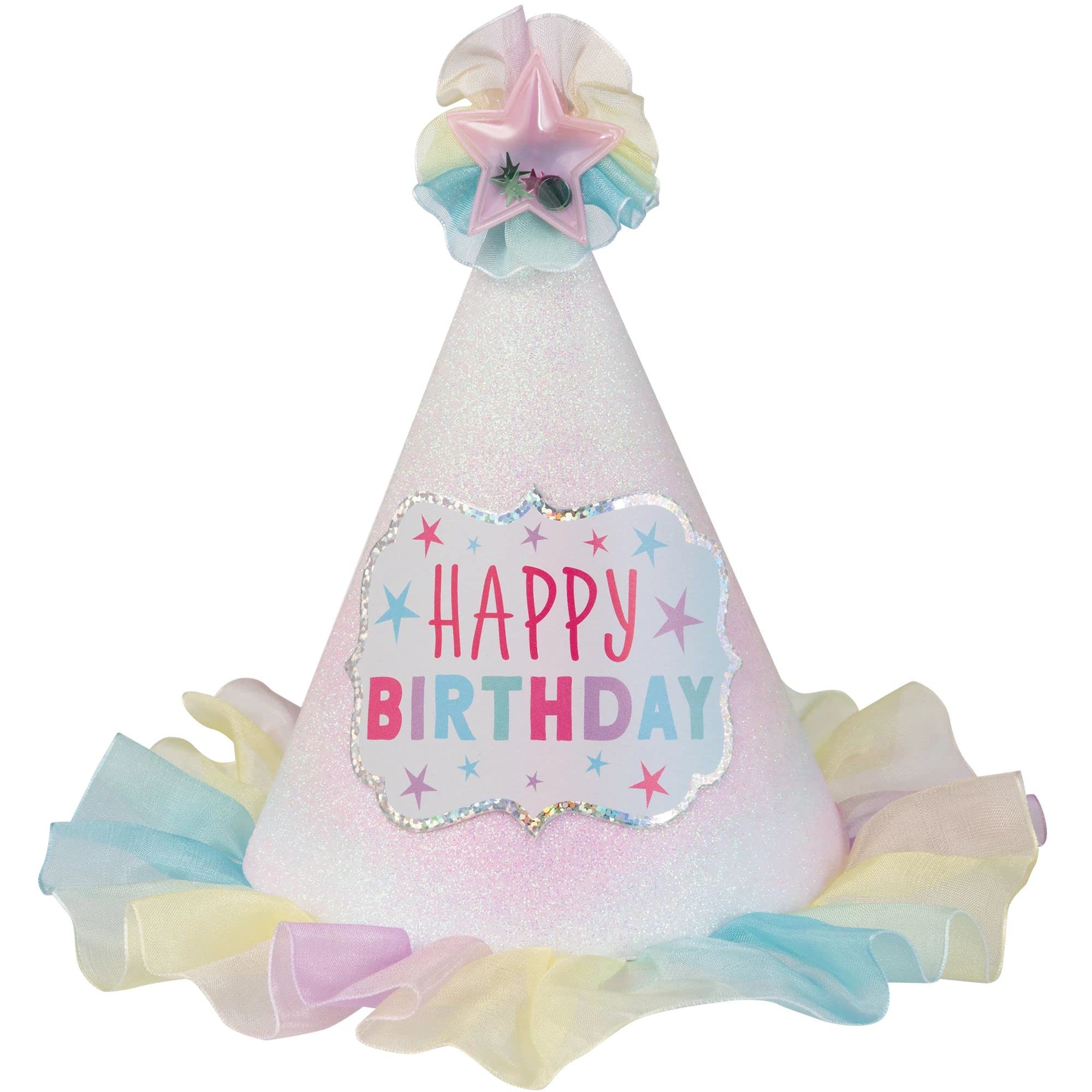 amscan Birthday Hat Mütze, Mehrfarbig, 8" x 9"