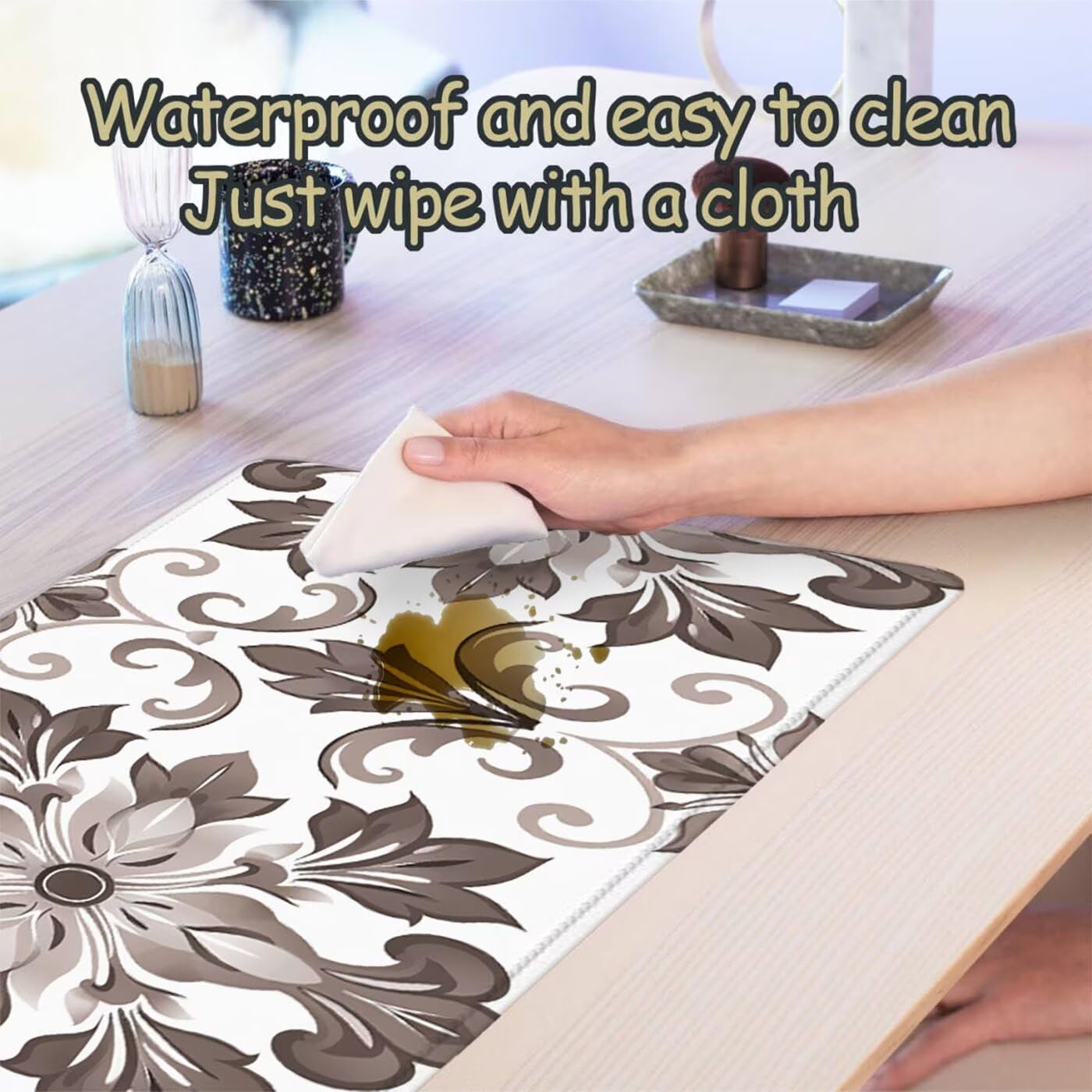 Podkładka pod mysz XXL 1200 x 600 mm duża podkładka pod mysz dla graczy szara podkładka pod mysz biurko szyte krawędzie wodoodporna antypoślizgowa do komputera, laptopa poprawia precyzję i szybkość