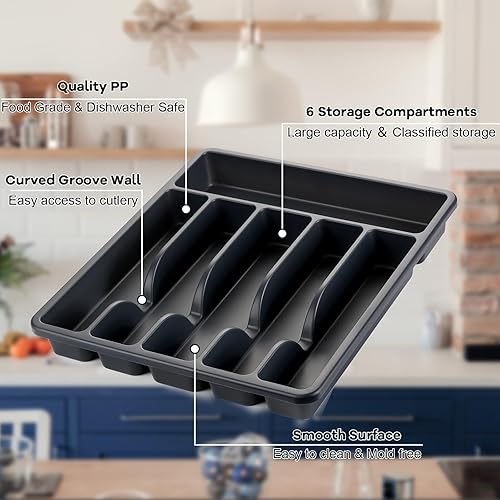 Miniatura 33 de Pleafind Juego de cubiertos de 24 piezas, cubiertos de acero inoxidable con cuchillos para carne, tenedores, cucharas, cuchillos, apto