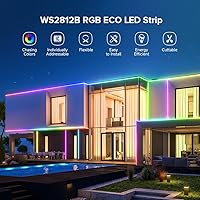 Vista 5 de SEZO WS2812B Tira de luz LED 16.4FT 30PixelM 150LEDs DC5V Tira de LED direccionable individual SMD5050 RGB Color de ensueño Tira de luz LED