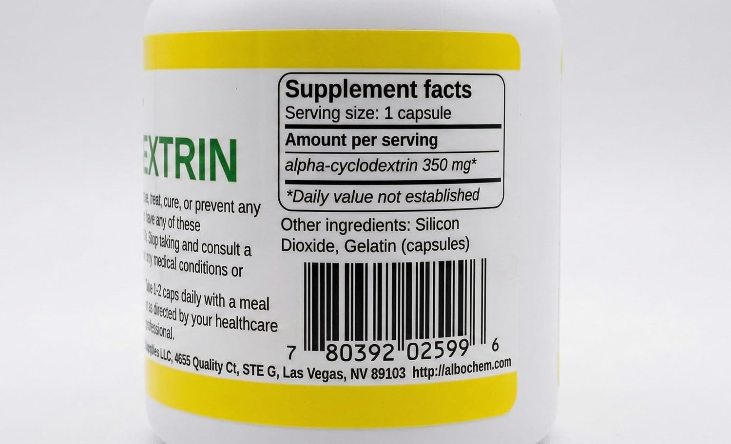 Alpha Cyclodextrin Capsules, Pack of 2 x 60 ct, (120 Capsules Total)