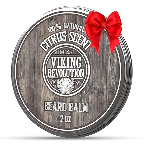 Vista 87 de Viking Revolution Bálsamo para barba de ron de bahía, mantequilla de barba con aceite de argán y aceite de jojoba, suavizante, hidratante y cera