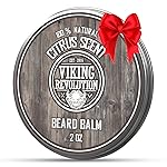Viking Revolution BEST DEAL Beard Balm with Argan Oil & Mango Butter - Styles, Strengthens & Softens Beards & Mustaches - Citrus Scent Leave in Conditioner Wax for Men