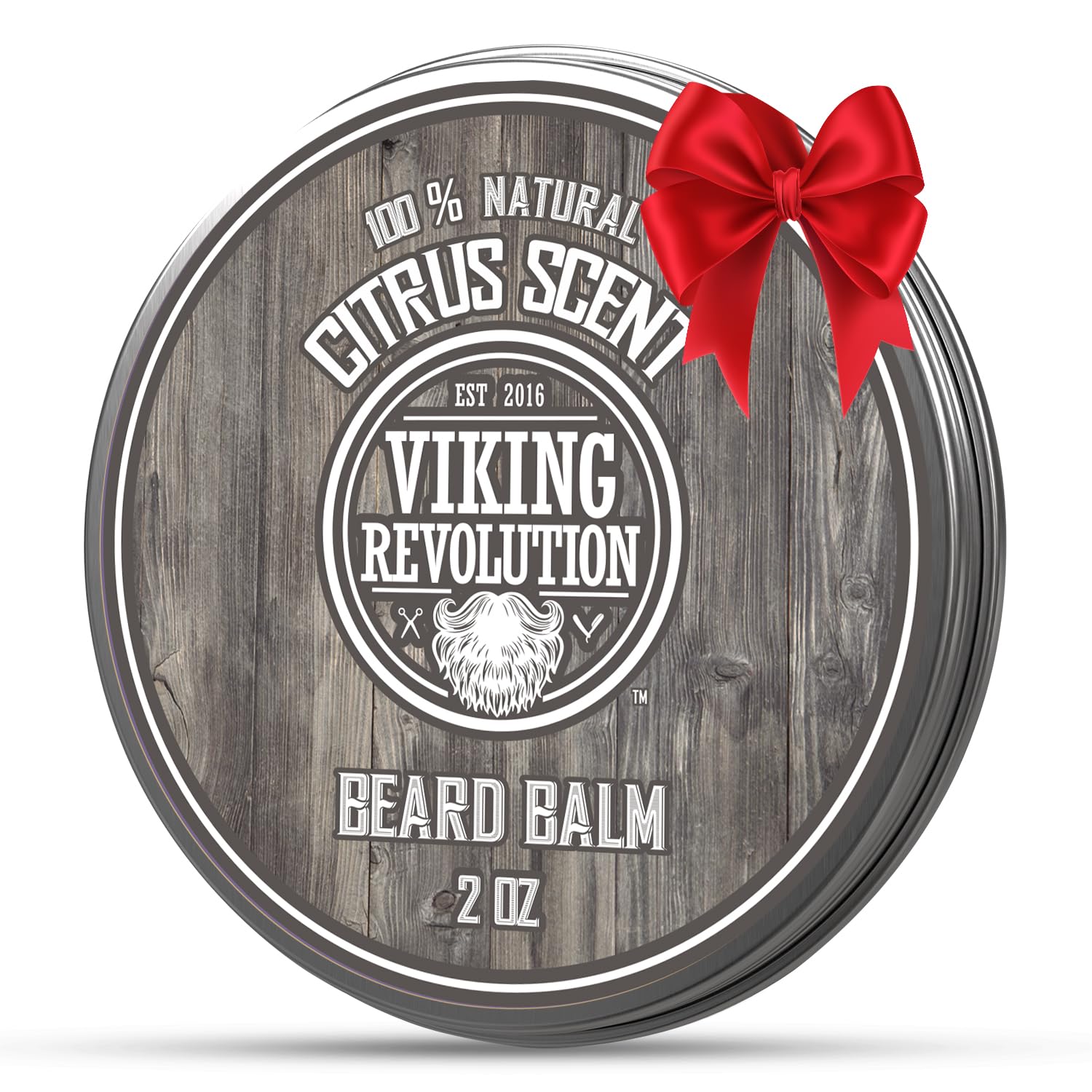 Viking Revolution Beard Balm - All Natural Grooming Treatment with Argan Oil & Mango Butter - Strengthens & Softens Beards & Mustaches - Citrus Scent Leave in Conditioner Wax for Men - 1 Pack