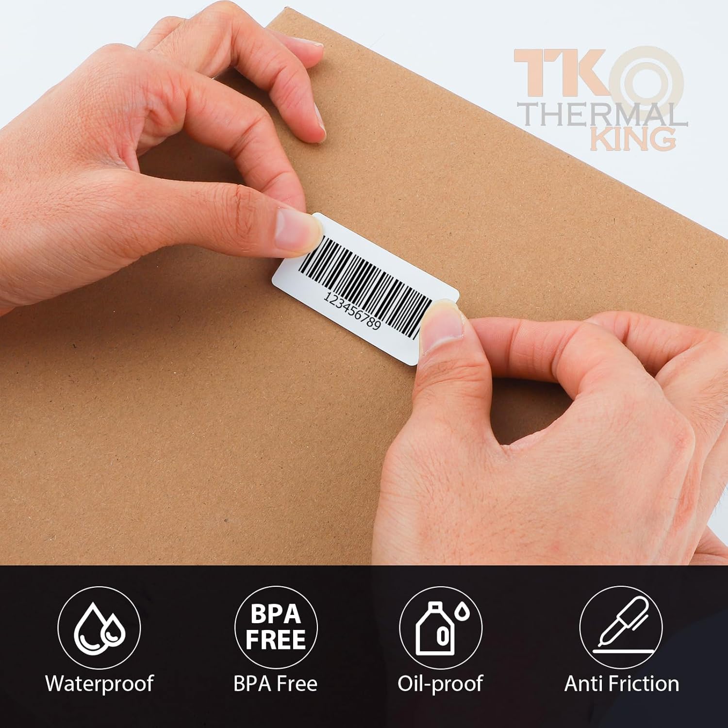 1 Roll 2" x 1" 1000 Blank Thermal Labels, White Perforated Strong Adhesive Water Resistant Stickers for Mailing Shipping Barcode (1,000 Labels/Roll) - Image 5