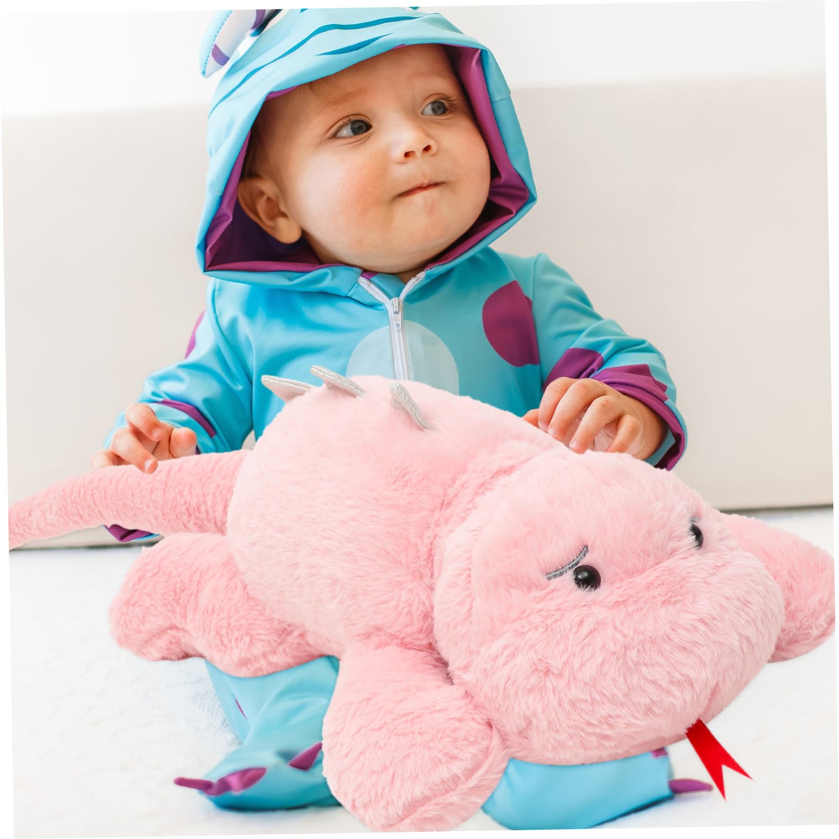 Peluche de Dinosaurio Rosa 1 Pieza de Felpa y PP Algodón